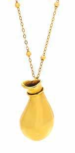 498 499 500 498 an 18 Karat Yellow Gold Bottle Jug Pendant, Elsa Peretti for Tifany & Co., in a polished hollowform design, the pendant measuring approximately 35.00 x 20.