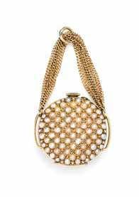 35 34 37 36 34 an 18 Karat Yellow Gold, Seed Pearl and Diamond Pendant Watch, Mignon, consisting of a yellow gold case measuring approximately 25.