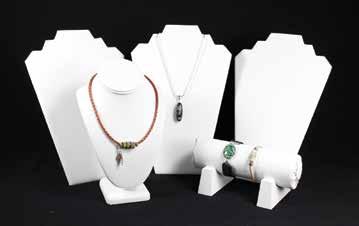 White Suede Display Set Included in this set are four necklace forms and one bracelet holder (jewelry not included).