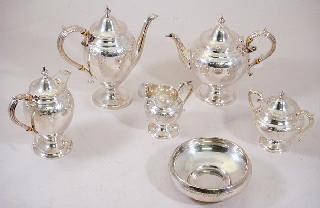 723 724 Pair of silver overlay and frosted glass candelabra. Crystal bowl.