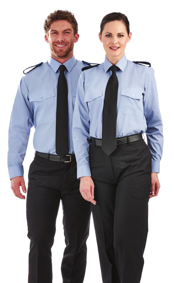SECURITY SHIRTS Easy care, smart and dependable Security Shirts with loop and button detailing for detachable epaulettes. Hardwearing for the most demanding working days.