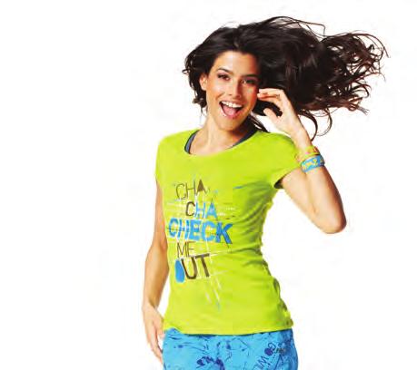 5% Spandex c. Cha-Cha Check Me Out Tee This graphic tee really hits the dot!