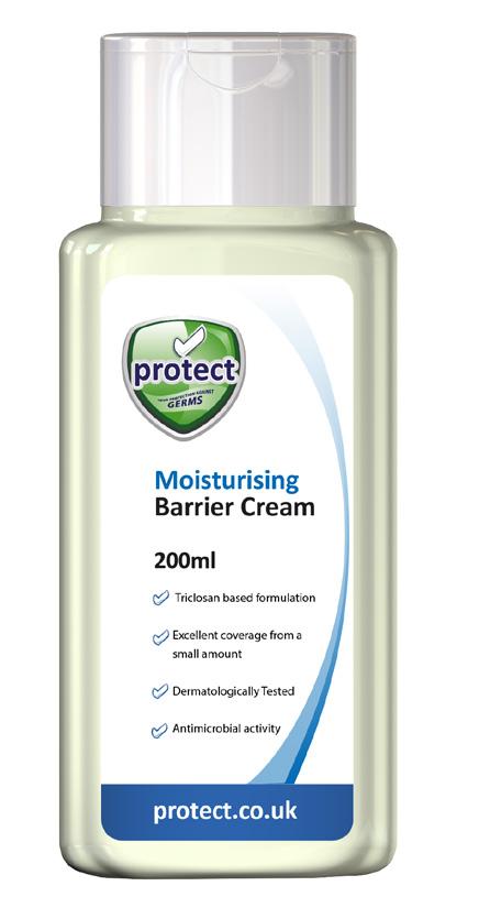 Personal Care Moisturising arrier Cream 50 ml 200 ml Triclosan based formulation Excellent coverage from a small amount Dermatologically Tested Antimicrobial activity Active Ingredients: Triclosan