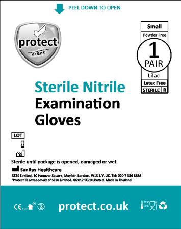 ox of 50 pairs Disposable Ambidextrous Sterile packaging Nitrile - Large 23-221-833 Nitrile -