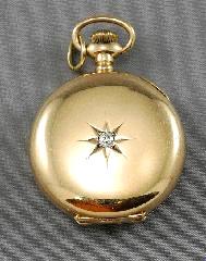 Lot # 692 692 Ladies fine silver pocket watch enamel, market "Hardy Bros.". 693 Art Deco sterling silver cased dresser clock.