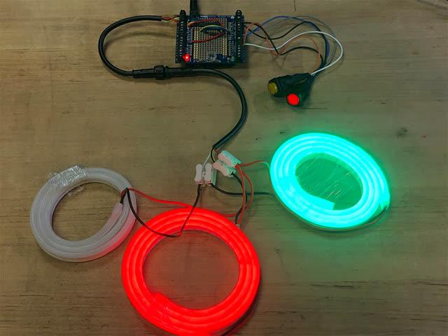 Time to start laying out your neon LED strips onto foam