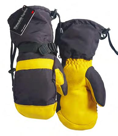 Raotex waterproof insert Waterproof, windproof and breathable Cinch strap on wrist 150 gram 3M Thinsulate TM Supreme lining 61GY WATERPROOF 64T 63T Deerskin Ski Gloves