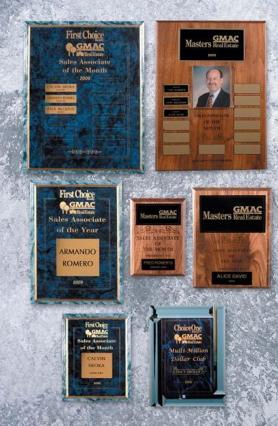 A new beginning in affordable sales and recognition awards. Choose from traditional laser engraved walnut or a brilliant laminated blue marble finish.