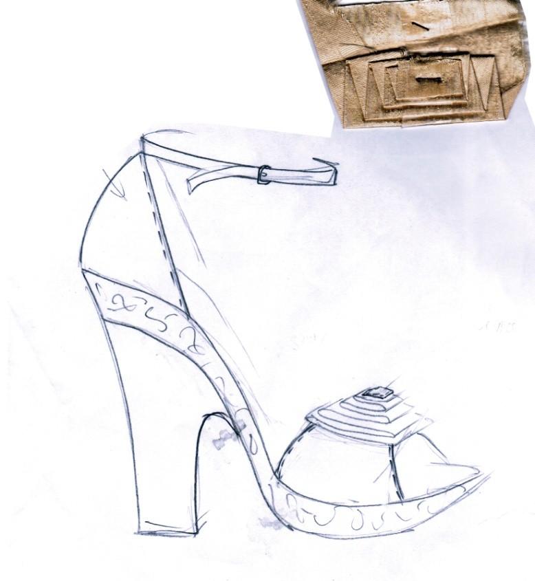 * Use all the suggestions to create new, different accessories. 4. Shoes are our canvas on which we can draw, creating depth and perspective, adding whatever is missing on the pattern.