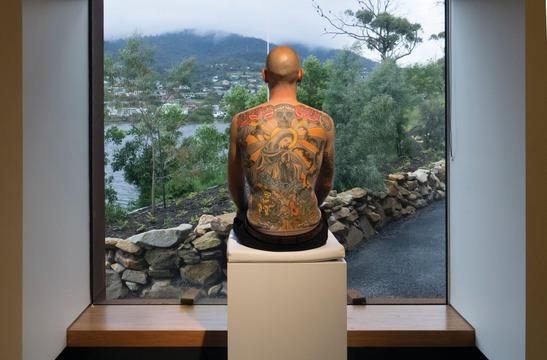 Human canvas: Wim Delvoye's Tim (2006-08), pictured at Mona, Tasmania, can be seen at the Tinguely (Image: 2017 ProLitteris; Zurich / Wim Delvoye; courtesy of Studio Wim Delvoye and Wim van Egmond)