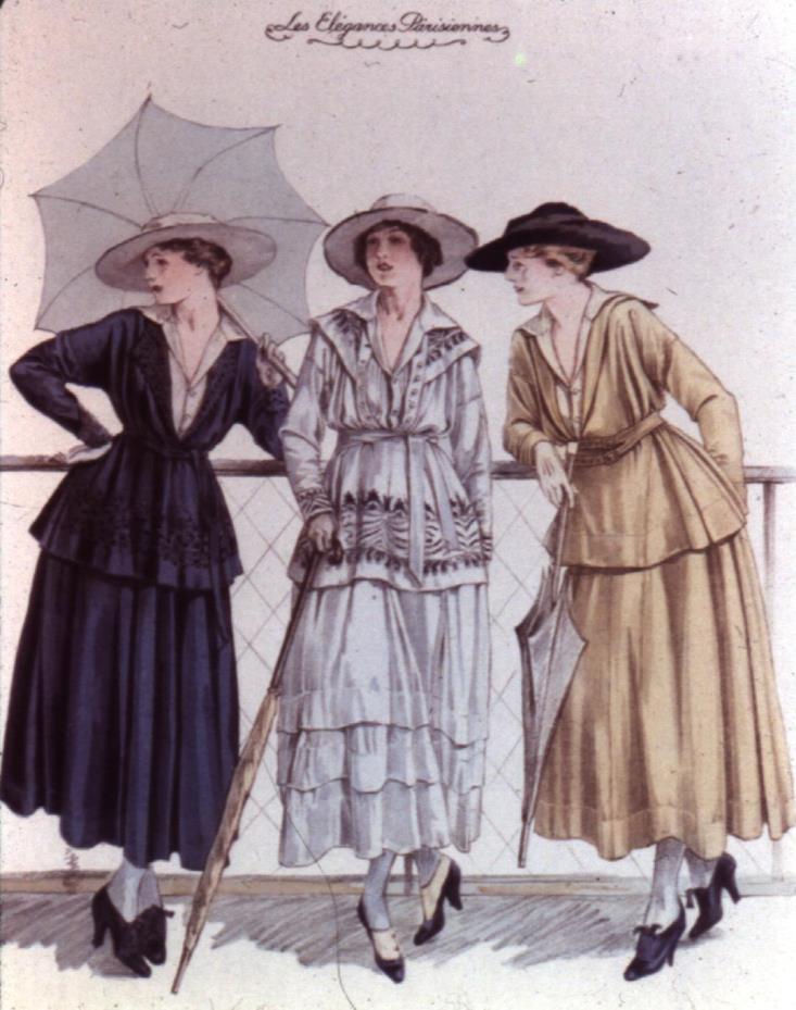 1910 s: Inverted Triangle Silhouette Decade starts out with inverted triangle silhouette, but towards the end of WWI barrel