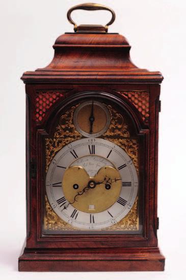 506 William Frodsham, Red Lion Square, London, a Georgian walnut bell-top bracket clock, the eight-day duration five-pillar movement with verge escapement striking the hours on a bell, the backplate