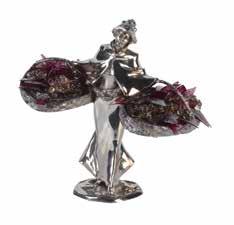 Lot 283 Art Nouveau white metal figurine lamp of a lady with