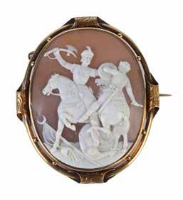 Lot 423 Victorian cameo of a battle on