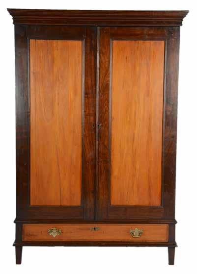 Lot 642 Cape yellowwood and stinkwood cabinet, two