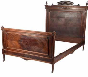 Lot 671 French double bed, on