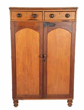 Lot 702 Yellowwood and teak jonkmanskas with two drawers above two doors R7