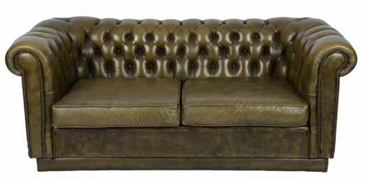 Lot 746 Green leather Chesterfield two seater sofa R10 000 R15
