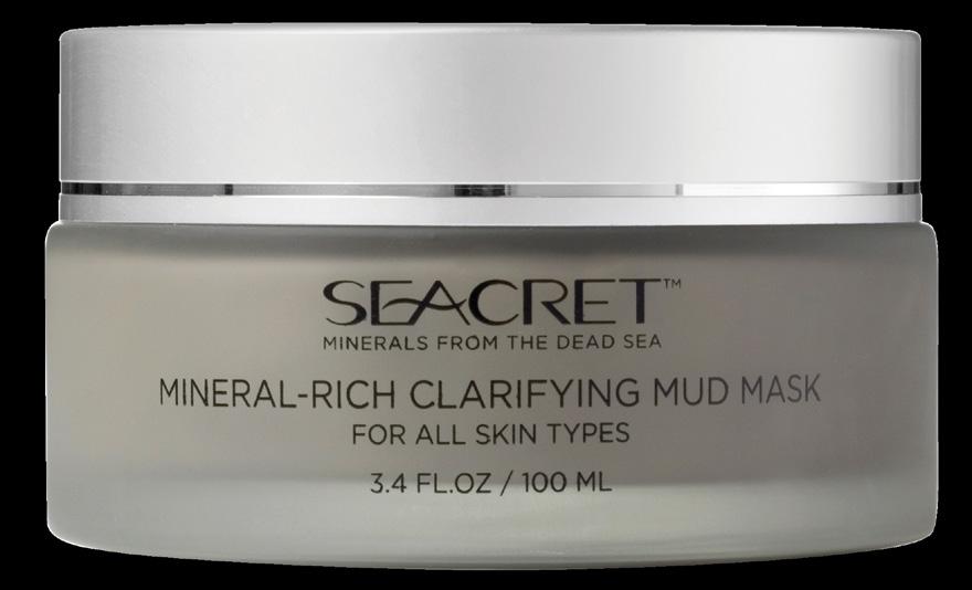 MINERAL-RICH CLARIFYING MUD MASK A concentrated blend of Dead Sea mud with an herbal complex of Aloe Vera, Vitamin A, and essential oils help