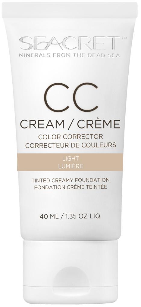 CC CREAM A lightweight, color-correcting cream that offers light coverage for an even skin tone, this CC Cream leaves the skin looking smooth and natural while protecting from the sun and