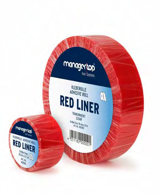 RED LINER Frontstrips RED LINER Strips RED LINER Roll RED LINER Mini-Strips RED LINER Adhesive Tape transparent / strong adhesive strength without greasing Size Art.No.