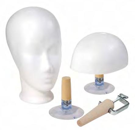 size Half-bowl made of Styrofoam 404 Suction holder (plastic) 4087 For attachment of Styrofoam head respectively Head-holder (wood) 4084