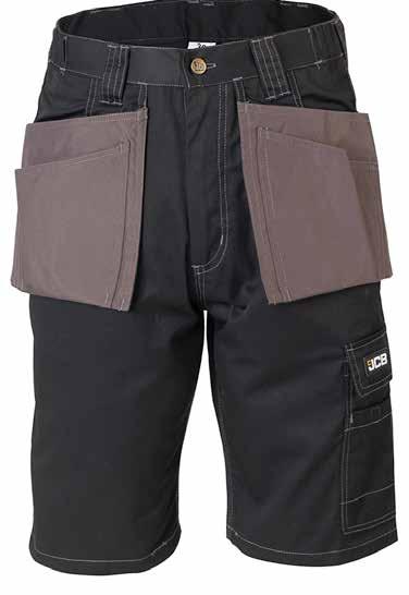 KEELE Shorts D-WT Rear pocket Comfort fit waistband Front tool holster pockets All pockets double stitched Triple stitched seams for durability Reinforced thigh tool pocket with Velcro fastening
