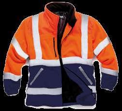 HV038 Hi-Vis Two-Tone Fleece Hi-Vis Combi Coloured Fleece Jacket Certified to EN ISO 20471: 2013 Class 2 Orange colour meets GO/RT 3279 Issue 8 Retro-reflective silver