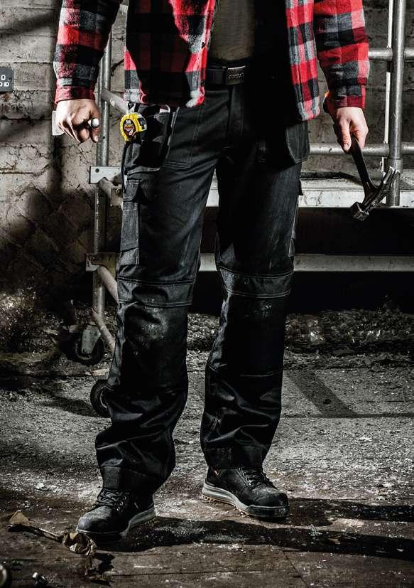 pages 32-33 WORK TROUSERS Strong build quality and rigorously tested materials characterise the StandSafe workwear collection.