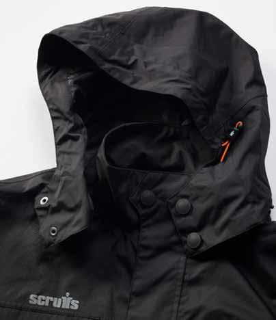 waterproof with taped seams, storm flaps and storm zips.