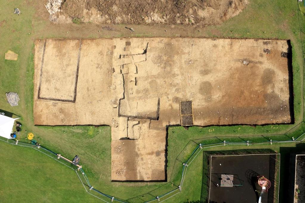 Trench 2 The Western building of the Great Hall complex One of the major achievements of last season s excavation was to reveal the former existence of a major Anglo-Saxon hall construction at the