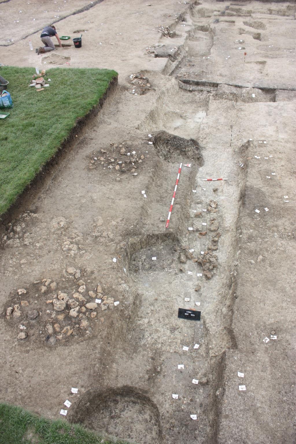foundation trench dug for the first phase of the building appears to have been retained for subsequent phases.