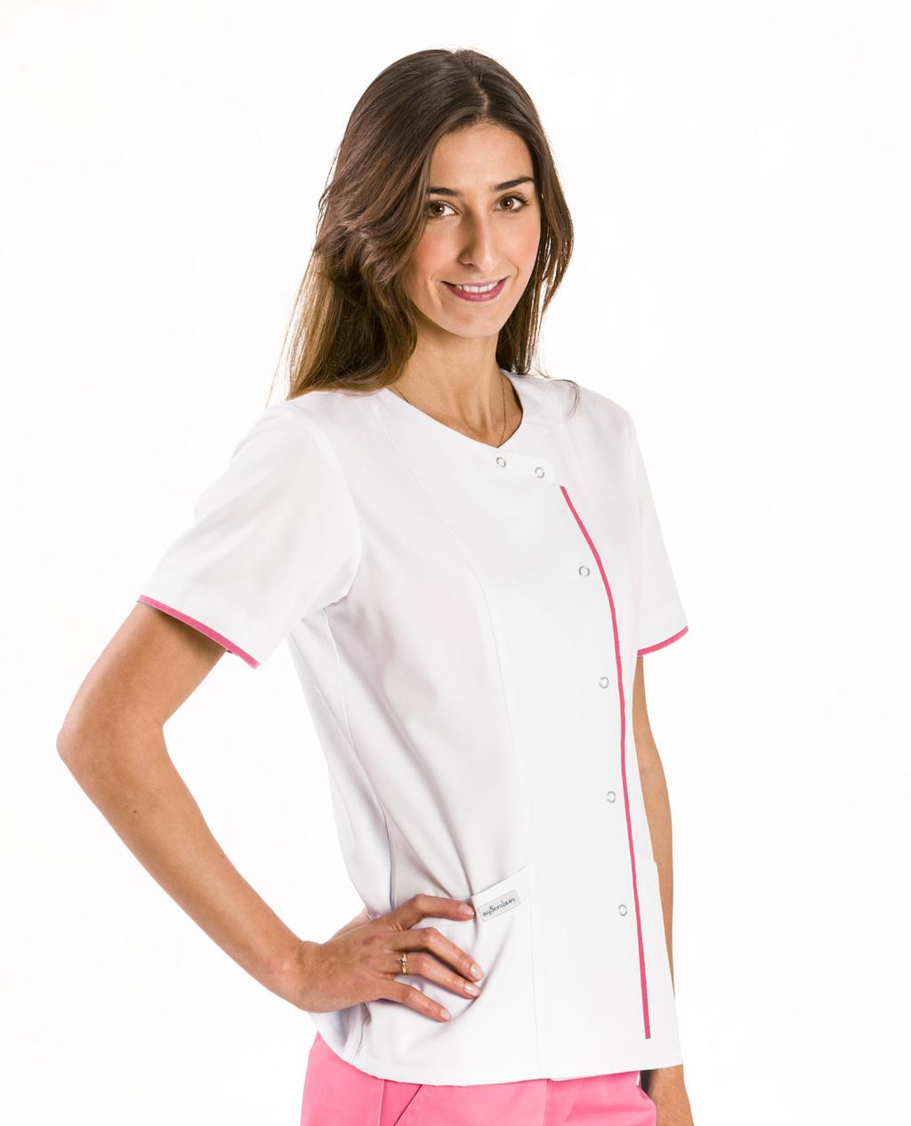 Women s medical tunic short, with a fastening, 2 pockets LC-10 LENGTH OF THE SLEEVE / LONG 84 90 94 92 98 96 102 100 106 104 110 65 58