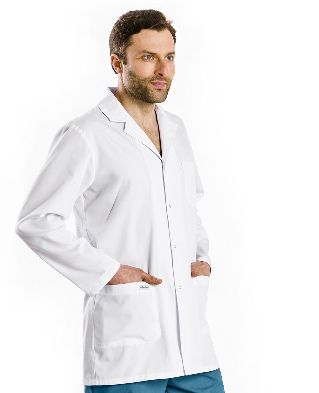 Men s medical tunic long, with a fastening, 2 pockets LC-03 92 96 100 104 108