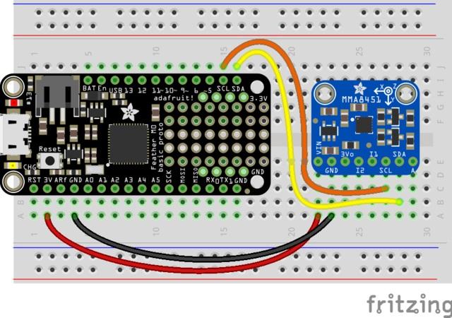 CircuitPython Code It's easy to use the MMA8451 sensor with CircuitPython and the Adafruit CircuitPython MMA8451 module.