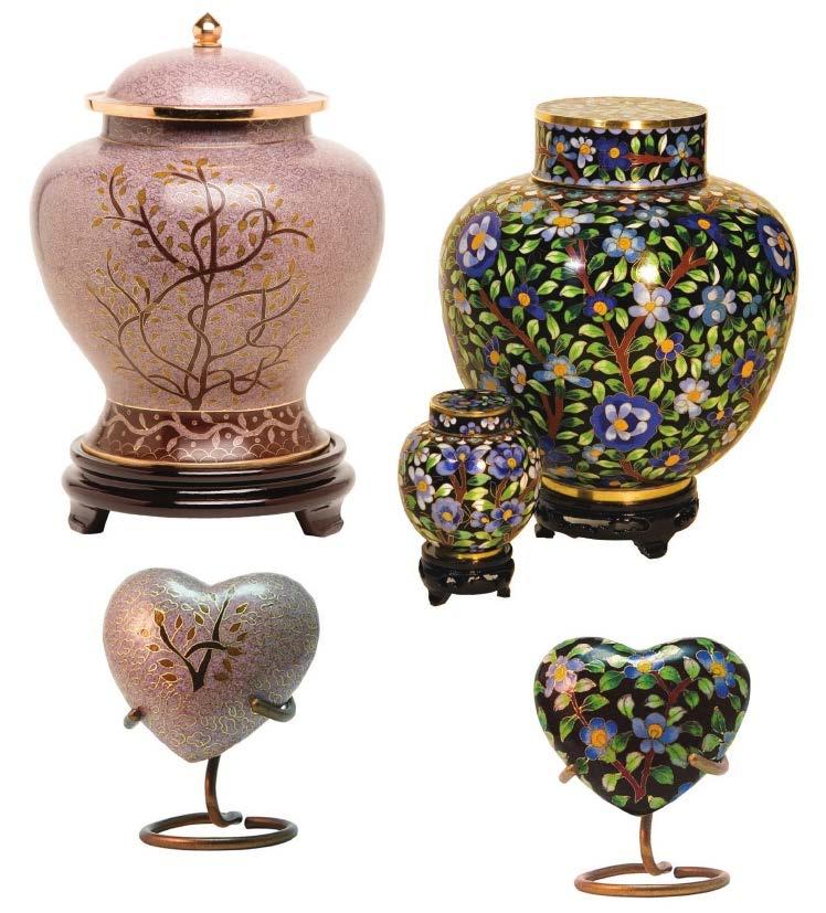 Cloisonné The traditional art of Cloisonné has its history in Chinese and European craftsmanship. Brass and enamel are elaborately fashioned into intricate floral designs.