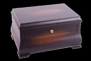CORNICHE A simple and elegant cherry coloured hardwood ashes casket, with softly curved edges. 45.