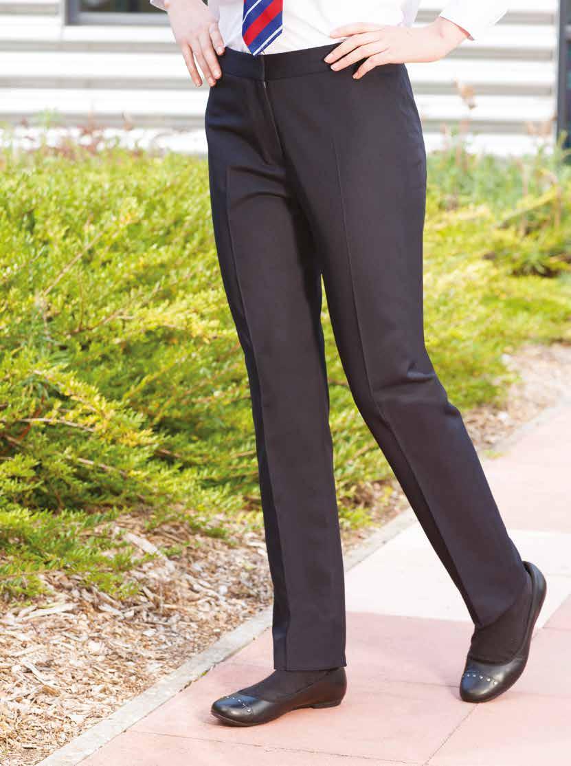 aspire SLIM FIT Ref: ET Girls Slimfit Trousers Low cut waist with front button fastening 2 mock front pockets Functional back pocket Maxtech Plus stain resistance 65% Polyester / 35%
