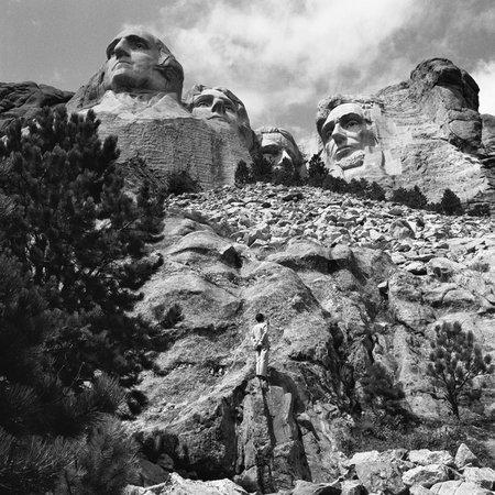 THE EXPEDITIONARY SERIES Shrine of Democracy: Mount Rushmore, Black Hills, South Dakota, 1986. Vintage gelatin silver print. Chrysler Museum of Art, gift of the Joel B.
