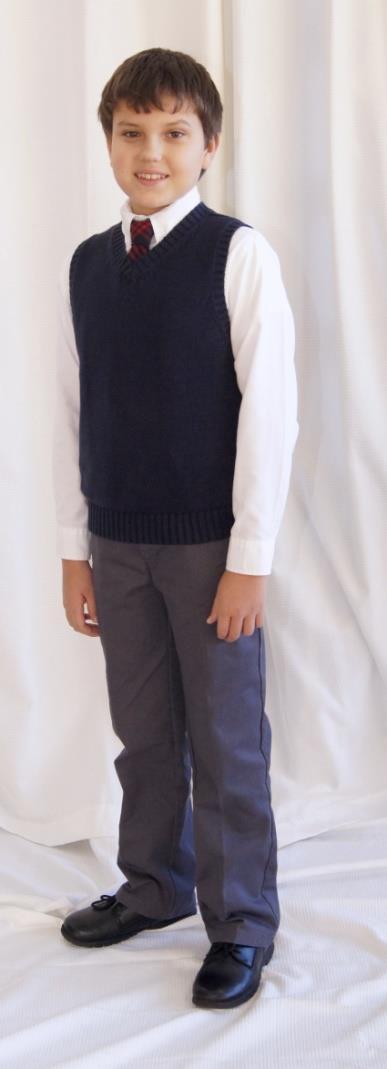 French Toast Long Sleeve Oxford Shirt School Uniform Iron Knee Blend Plain Front Chino Pant Arctic Gray French