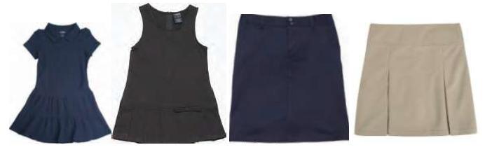 Students are encouraged to wear shorts in dress code colors underneath skirts, dresses, or jumpers, to maintain modesty.