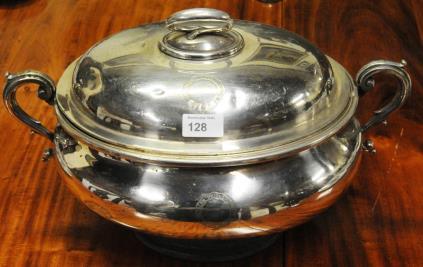 Large Silver Plated Tureen with lid stamped