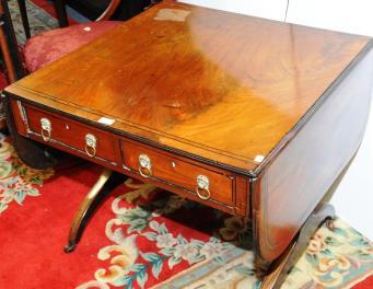 Regency Inlaid Rosewood Sofa Table fitted with
