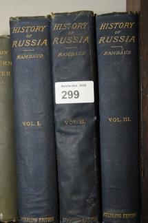299. 3 Vols. The History of Russia by Alfred Rambaud. 300. 3 Vols. Modern Painters by John Ruskin. 301. 6 Vols. Various Books by Lytton Strachey. 302. 3 Vols. The Works of Sir Joshua Reynolds. 303.