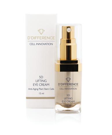 D DIFFERENCE 5D LIFTING EYE CREAM with Anti-Ageing Plant Stem Cells and Hyaluronic Acid 15 ml Effective eye cream contains the extract of natural plant stem cells and hyaluronic acid that touch a new