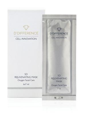 D DIFFERENCE 5D REJUVENATING MASK 7 ml and 6 x 7 ml An effective all-in-one treatment clarifying, deep cleansing, pore refining, toning and moisturizing.