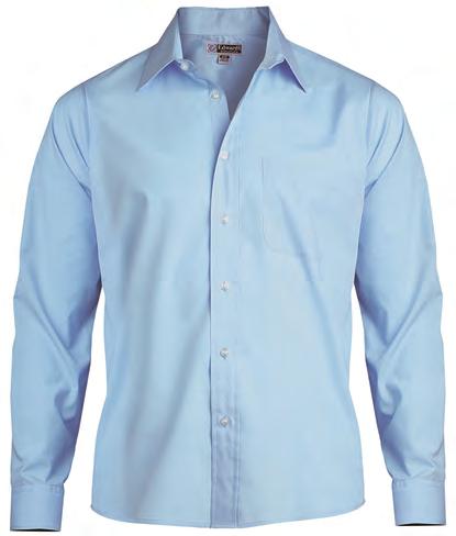 point collar, dyed-to-match buttons, straight back yoke seam and adjustable two-button cuff Men s has left