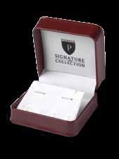 Therefore, we set our Signature Collection jewelry in these tasteful and sturdy burgundy boxes.