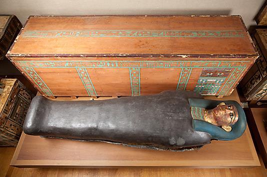 Figure 11. Rectangular and anthropoid coffins of the Lady Nephthys. 12 th Dynasty.