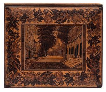663 663 A 19th Century Tunbridgeware folio holder the front board with central scene of The Pantiles,